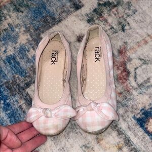 Pink Gingham Bow Flats
